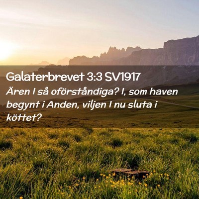 Picture 02 - Galaterbrevet 3:3 SV1917 - Ären I så oförståndiga? I, som haven begynt i - Bible Verse Picture