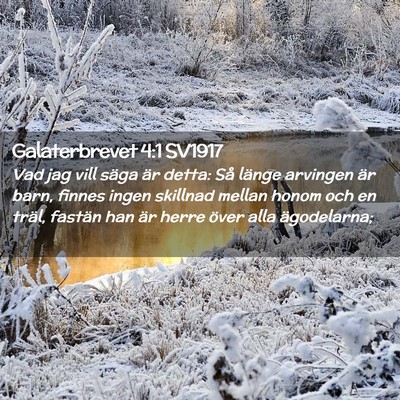 Picture 02 - Galaterbrevet 4:1 SV1917 - Vad jag vill säga är detta: Så länge arvingen - Bible Verse Picture