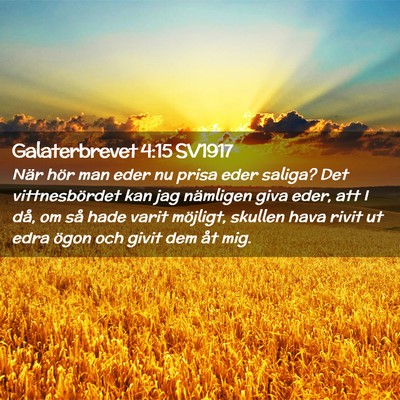 Picture 02 - Galaterbrevet 4:15 SV1917 - När hör man eder nu prisa eder saliga? Det - Bible Verse Picture