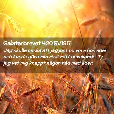 Picture 02 - Galaterbrevet 4:20 SV1917 - Jag skulle önska att jag just nu vore hos eder - Bible Verse Picture