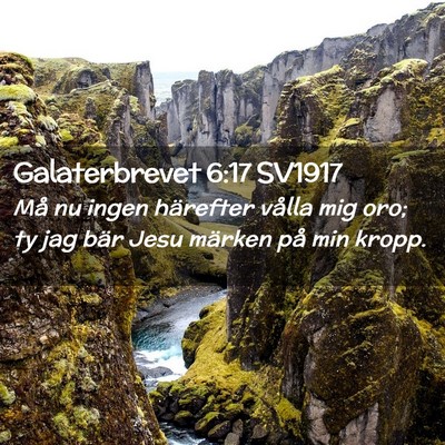Picture 02 - Galaterbrevet 6:17 SV1917 - Må nu ingen härefter vålla mig oro; ty jag - Bible Verse Picture