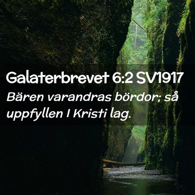 Picture 02 - Galaterbrevet 6:2 SV1917 - Bären varandras bördor; så uppfyllen I Kristi - Bible Verse Picture