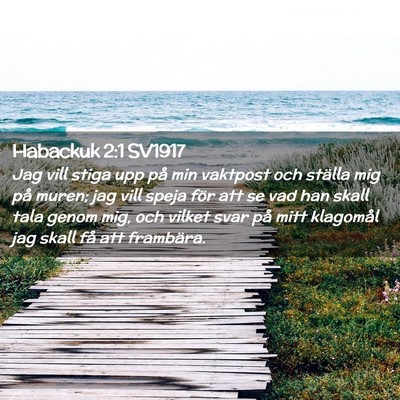 Picture 02 - Habackuk 2:1 SV1917 - Jag vill stiga upp på min vaktpost och ställa - Bible Verse Picture