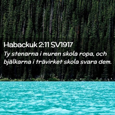 Picture 02 - Habackuk 2:11 SV1917 - Ty stenarna i muren skola ropa, och bjälkarna i - Bible Verse Picture