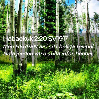 Picture 02 - Habackuk 2:20 SV1917 - Men HERREN är i sitt heliga tempel. Hela jorden - Bible Verse Picture