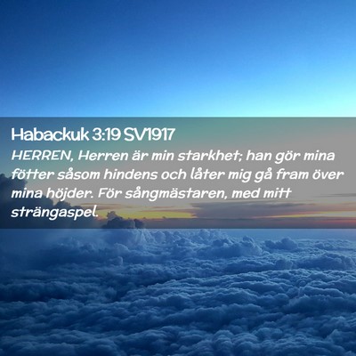 Picture 02 - Habackuk 3:19 SV1917 - HERREN, Herren är min starkhet; han gör mina - Bible Verse Picture
