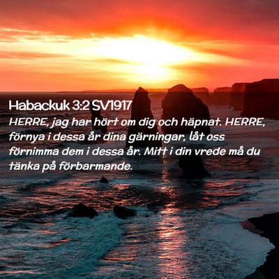 Picture 02 - Habackuk 3:2 SV1917 - HERRE, jag har hört om dig och häpnat. HERRE, - Bible Verse Picture