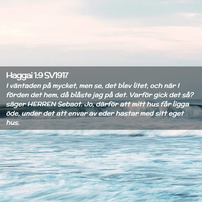 Picture 02 - Haggai 1:9 SV1917 - I väntaden på mycket, men se, det blev litet, - Bible Verse Picture