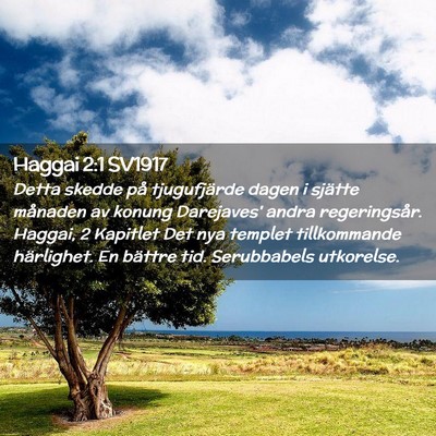 Picture 02 - Haggai 2:1 SV1917 - Detta skedde på tjugufjärde dagen i sjätte - Bible Verse Picture