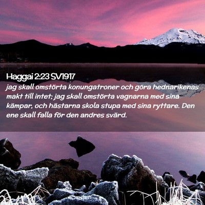 Picture 02 - Haggai 2:23 SV1917 - jag skall omstörta konungatroner och göra - Bible Verse Picture