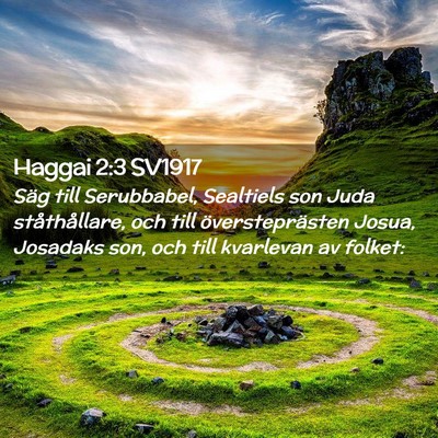 Picture 02 - Haggai 2:3 SV1917 - Säg till Serubbabel, Sealtiels son Juda - Bible Verse Picture