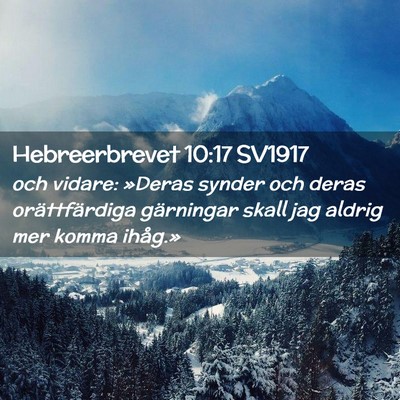 Picture 02 - Hebreerbrevet 10:17 SV1917 - och vidare: »Deras synder och deras - Bible Verse Picture