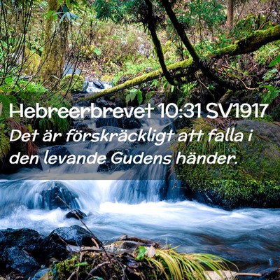 Picture 02 - Hebreerbrevet 10:31 SV1917 - Det är förskräckligt att falla i den levande - Bible Verse Picture