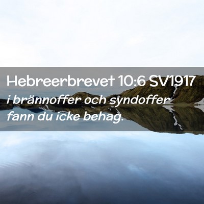 Picture 02 - Hebreerbrevet 10:6 SV1917 - i brännoffer och syndoffer fann du icke - Bible Verse Picture