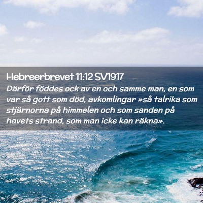 Picture 02 - Hebreerbrevet 11:12 SV1917 - Därför föddes ock av en och samme man, en som - Bible Verse Picture