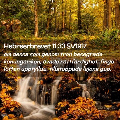 Picture 02 - Hebreerbrevet 11:33 SV1917 - om dessa som genom tron besegrade konungariken, - Bible Verse Picture