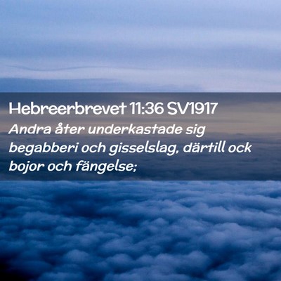 Picture 02 - Hebreerbrevet 11:36 SV1917 - Andra åter underkastade sig begabberi och - Bible Verse Picture