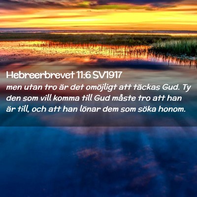 Picture 02 - Hebreerbrevet 11:6 SV1917 - men utan tro är det omöjligt att täckas Gud. - Bible Verse Picture