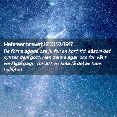Picture 02 - Hebreerbrevet 12:10 SV1917 - De förra agade oss ju för en kort tid, såsom - Bible Verse Picture