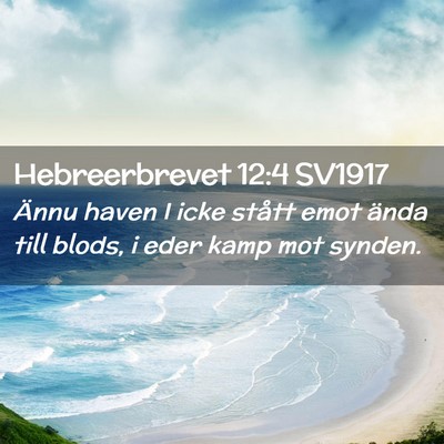 Picture 02 - Hebreerbrevet 12:4 SV1917 - Ännu haven I icke stått emot ända till blods, - Bible Verse Picture