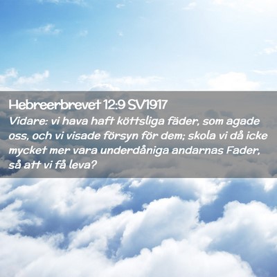 Picture 02 - Hebreerbrevet 12:9 SV1917 - Vidare: vi hava haft köttsliga fäder, som agade - Bible Verse Picture