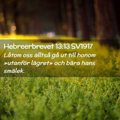 Picture 02 - Hebreerbrevet 13:13 SV1917 - Låtom oss alltså gå ut till honom »utanför - Bible Verse Picture
