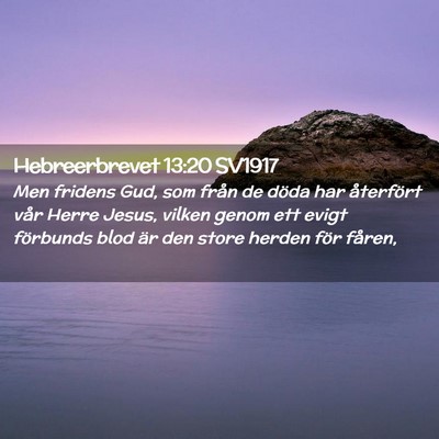 Picture 02 - Hebreerbrevet 13:20 SV1917 - Men fridens Gud, som från de döda har - Bible Verse Picture