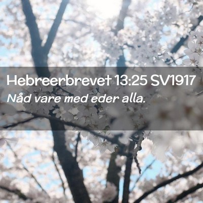 Picture 02 - Hebreerbrevet 13:25 SV1917 - Nåd vare med eder - Bible Verse Picture
