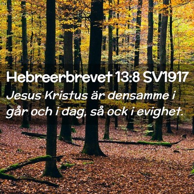 Picture 02 - Hebreerbrevet 13:8 SV1917 - Jesus Kristus är densamme i går och i dag, så - Bible Verse Picture