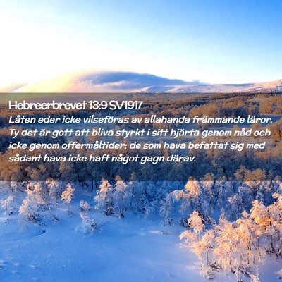 Picture 02 - Hebreerbrevet 13:9 SV1917 - Låten eder icke vilseföras av allahanda - Bible Verse Picture