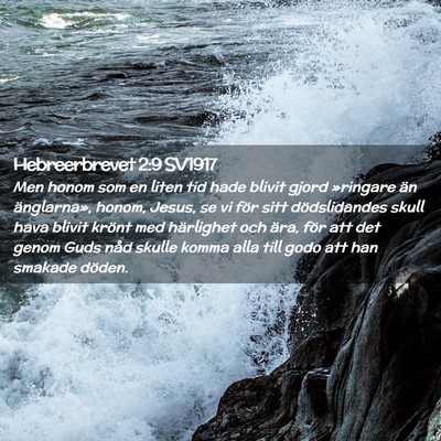 Picture 02 - Hebreerbrevet 2:9 SV1917 - Men honom som en liten tid hade blivit gjord - Bible Verse Picture