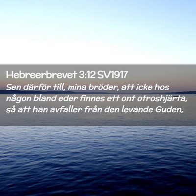 Picture 02 - Hebreerbrevet 3:12 SV1917 - Sen därför till, mina bröder, att icke hos - Bible Verse Picture