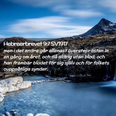 Picture 02 - Hebreerbrevet 9:7 SV1917 - men i det andra går allenast översteprästen in - Bible Verse Picture