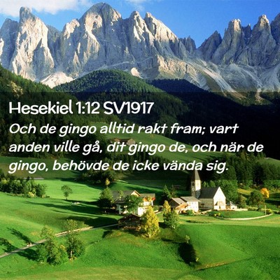 Picture 02 - Hesekiel 1:12 SV1917 - Och de gingo alltid rakt fram; vart anden ville - Bible Verse Picture