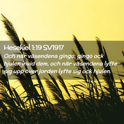 Picture 02 - Hesekiel 1:19 SV1917 - Och när väsendena gingo, gingo ock hjulen invid - Bible Verse Picture