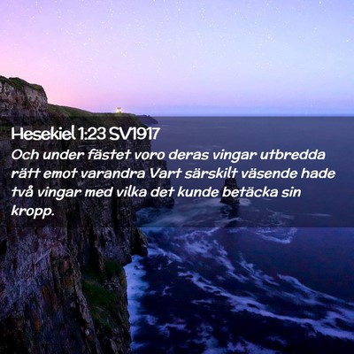 Picture 02 - Hesekiel 1:23 SV1917 - Och under fästet voro deras vingar utbredda - Bible Verse Picture
