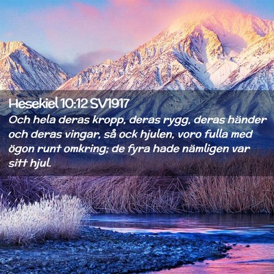 Picture 02 - Hesekiel 10:12 SV1917 - Och hela deras kropp, deras rygg, deras händer - Bible Verse Picture