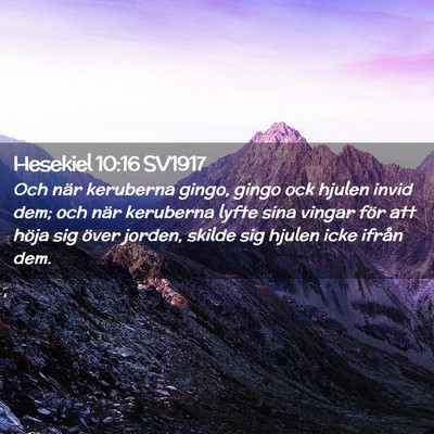 Picture 02 - Hesekiel 10:16 SV1917 - Och när keruberna gingo, gingo ock hjulen invid - Bible Verse Picture