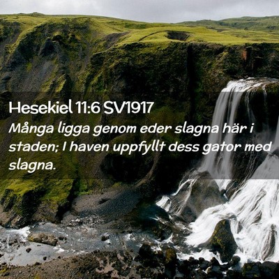 Picture 02 - Hesekiel 11:6 SV1917 - Många ligga genom eder slagna här i staden; I - Bible Verse Picture