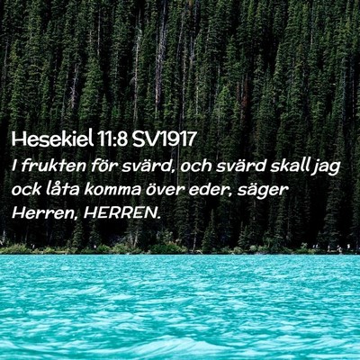 Picture 02 - Hesekiel 11:8 SV1917 - I frukten för svärd, och svärd skall jag ock - Bible Verse Picture