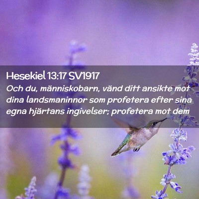 Picture 02 - Hesekiel 13:17 SV1917 - Och du, människobarn, vänd ditt ansikte mot - Bible Verse Picture