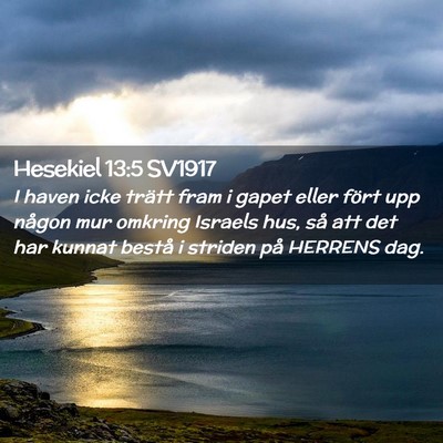 Picture 02 - Hesekiel 13:5 SV1917 - I haven icke trätt fram i gapet eller fört upp - Bible Verse Picture