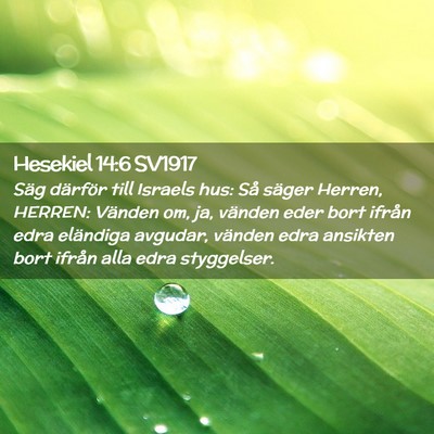 Picture 02 - Hesekiel 14:6 SV1917 - Säg därför till Israels hus: Så säger - Bible Verse Picture