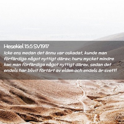 Picture 02 - Hesekiel 15:5 SV1917 - Icke ens medan det ännu var oskadat, kunde man - Bible Verse Picture