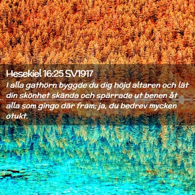 Picture 02 - Hesekiel 16:25 SV1917 - I alla gathörn byggde du dig höjd altaren och - Bible Verse Picture