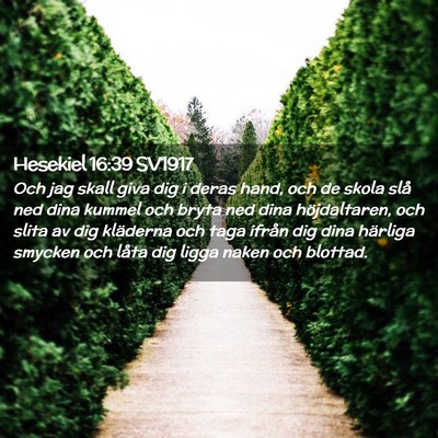 Picture 02 - Hesekiel 16:39 SV1917 - Och jag skall giva dig i deras hand, och de skola - Bible Verse Picture
