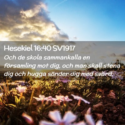Picture 02 - Hesekiel 16:40 SV1917 - Och de skola sammankalla en församling mot dig, - Bible Verse Picture