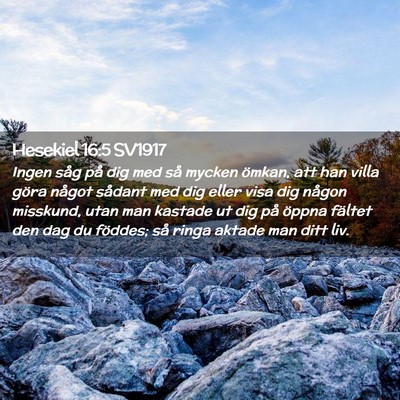 Picture 02 - Hesekiel 16:5 SV1917 - Ingen såg på dig med så mycken ömkan, att han - Bible Verse Picture