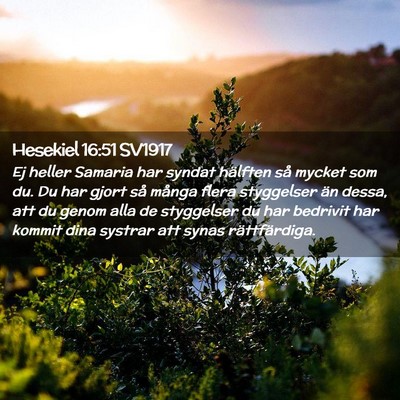 Picture 02 - Hesekiel 16:51 SV1917 - Ej heller Samaria har syndat hälften så mycket - Bible Verse Picture