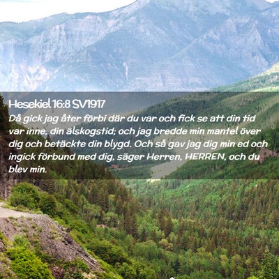 Picture 02 - Hesekiel 16:8 SV1917 - Då gick jag åter förbi där du var och fick se - Bible Verse Picture